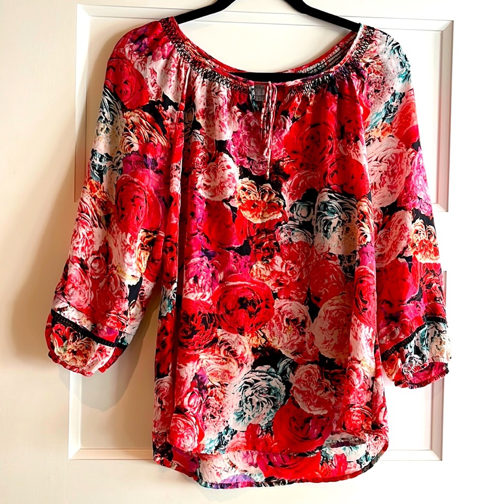 Anthro Vanessa Virginia Floral Silk Blouse